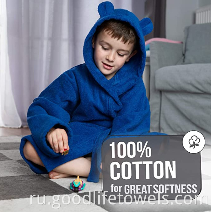 Children Bathrobe Cotton Terry Bath Robe